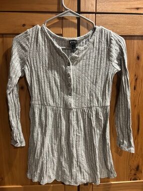 art class Gray Ribbed Long-Sleeve Girls Dress